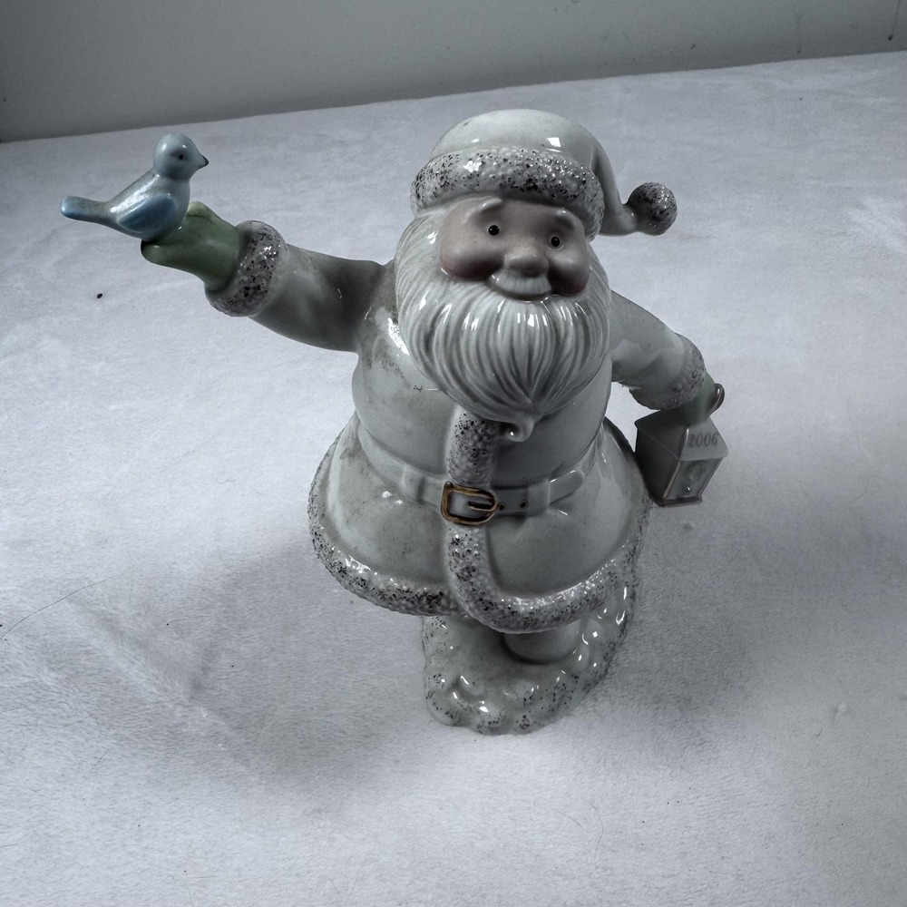 Lenox 2006 Santa Figurine Christmas Tree Birds Porcelain Holiday Decor Figure